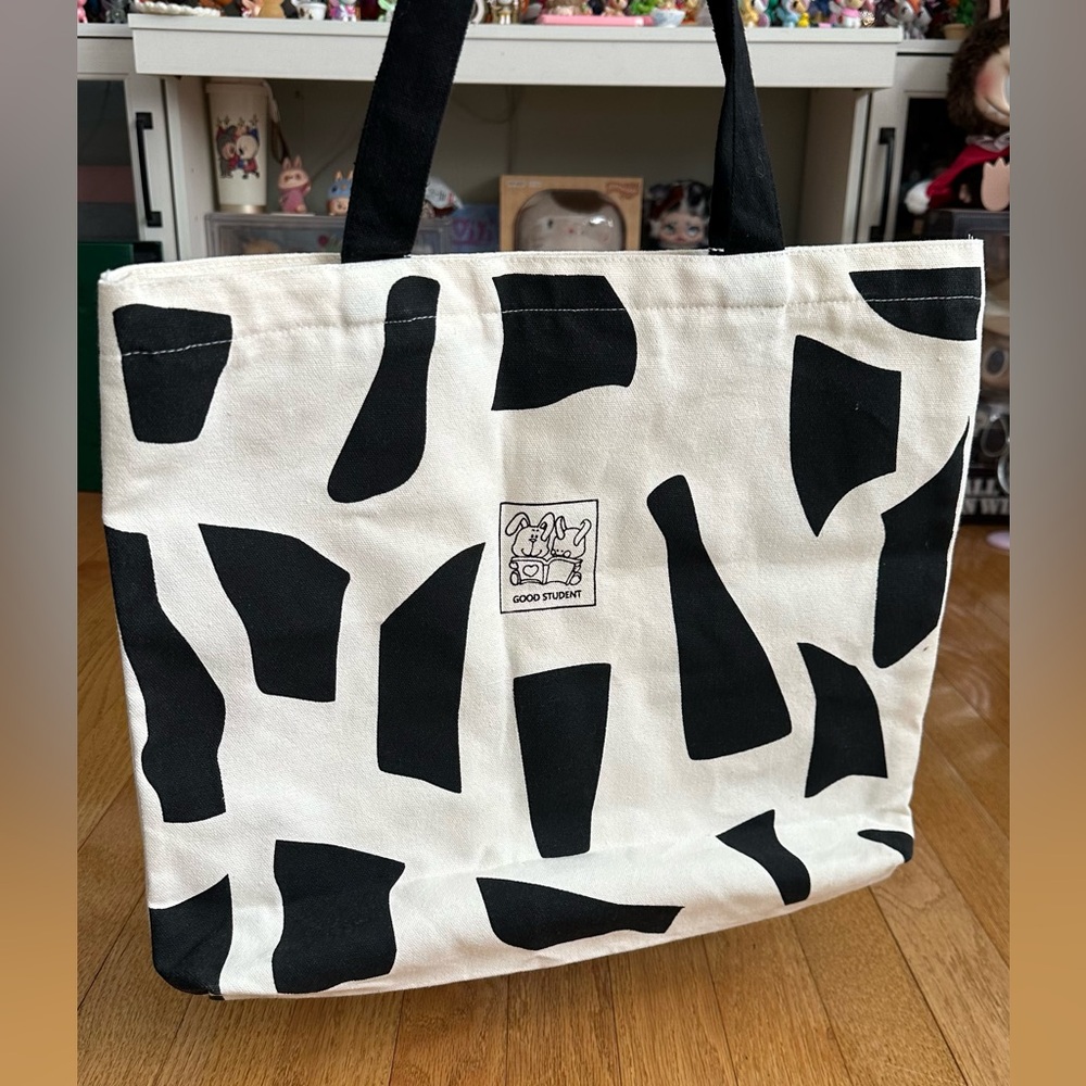 Women'S Canvas Shoulder Bag with Zipper Artistic Design Large Capacity Tote